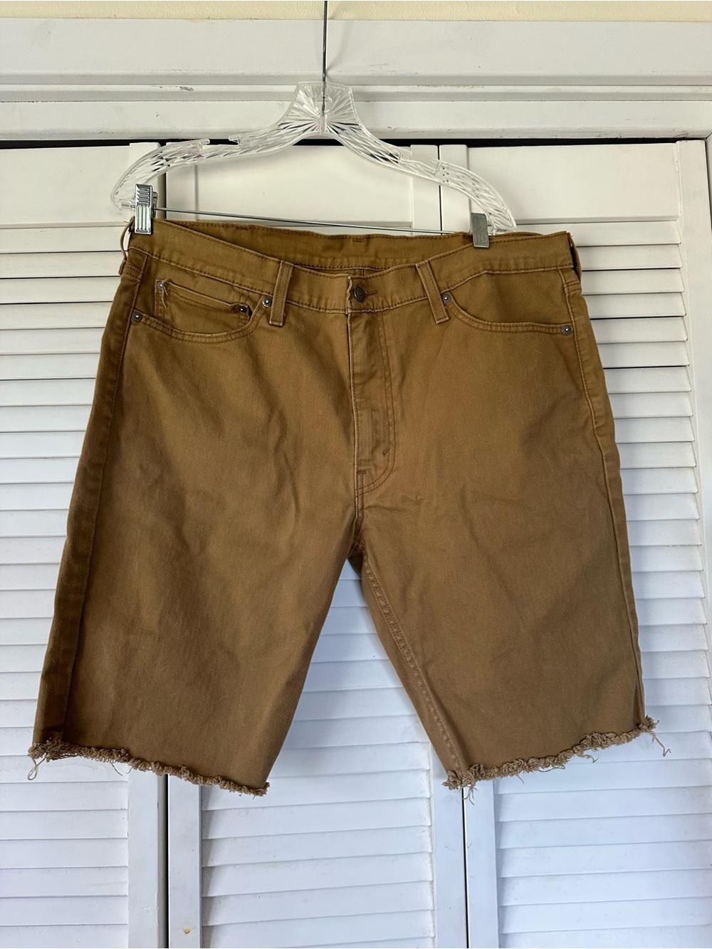 Men's Levi’s Casual Frayed Hem Shorts - Brown